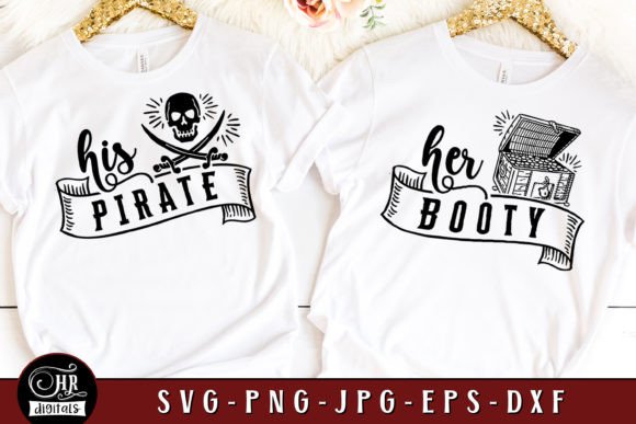 His Pirate Her Booty Graphics for Crafts
