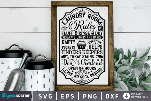 Laundry Room Rules Fluff Graphics for Crafts