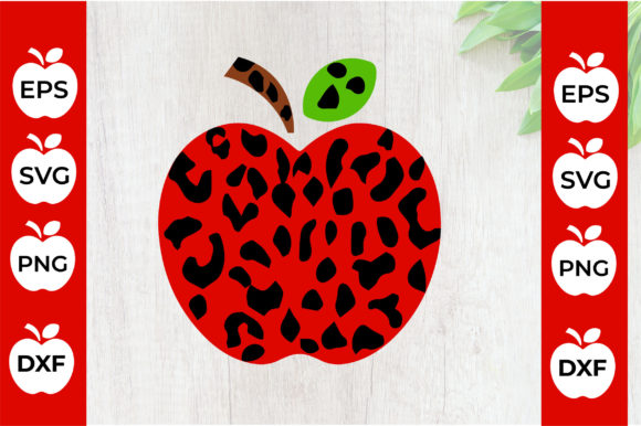 Leopard Apple Teacher Graphics for Crafts
