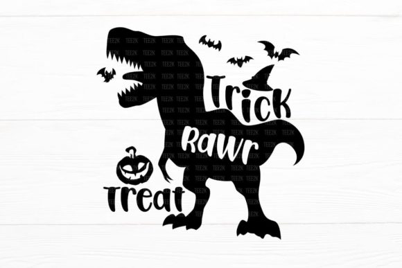 Trick Rawr Treat Dinosaur Funny T-Rex Graphics for Crafts